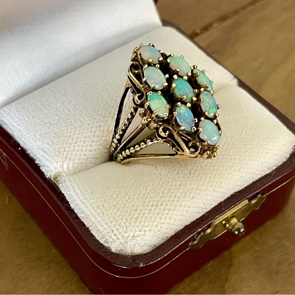 14K gold Australian opal ring size 8
